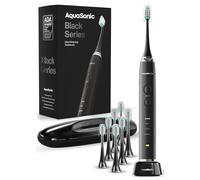 Aquasonic Black Series Ultra Whitening Toothbrush - ADA Accepted Electric Toothbrush- 8 Brush Heads & Travel Case - 40,000 VPM Electric Motor & Wireless Charging - 4 Modes w Smart Timer