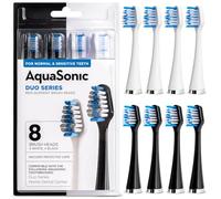 AquaSonic Genuine Duo Series Toothbrush Head Replacement Brush Heads for Normal & Sensitive Teeth, Compatible Duo Series & Home Dental Center Toothbrush Handles, NOT Compatible with Duo Series Pro