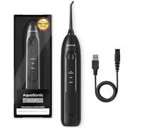 AquaSonic Icon Water Flosser - Cordless Rechargeable Water Flossers for Teeth & Braces - Waterproof Portable Dental Cleaning with Jet Tip - Braces Home Travel - Onyx