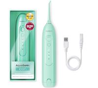 AquaSonic Icon Water Flosser for Teeth - Cordless Rechargeable Oral Irrigator - Waterproof, Portable Dental Cleaning with Jet Tip - Braces Home Travel - Mint
