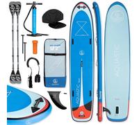 AQUASTIC Tourer 12'2" SUP Board Durable Eco Stand Up Paddle Board 374 cm with Pump and Two Paddles 2-in-1 Blue 2 Person Board for Swimming Trips Inflatable Dropstitch Technology MSL