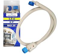 Aquastop Inlet Hose Washing Machine and Dishwasher 1,5 m with Straight and Angled Safety Valve Ø 3/4" Max 25°C - Warranty 10 Years - MONTERAL
