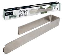 AquaSu® Limited 87051 1 Towel Rail No Drilling Chrome with 3M Adhesive, Wall Holder for Hand Towels Self-Adhesive, Towel Ring, Stainless Steel, 370 mm