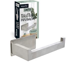 aquaSu® Limited Toilet Roll Holder in Chrome, 140 mm, with 3M Adhesive, Remove Without Residue, Brushed Stainless Steel, 87053 5