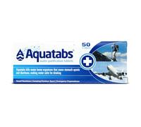 Aquatabs Water Purification Tablets - Emergency Water Treatment System - Portable Water Filter for Camping, Travelling, & Home Use (3.5mg, 1 Pack of 50 Tablets)