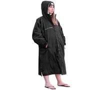 AQUATEC Waterproof Coat Changing Robe - Changing Robes for Adults | Towelling Robes suitable as a Swimming Robe & Surfing Changing Robe (Black, X Large)
