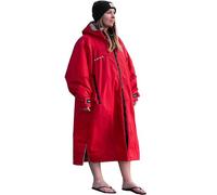 AQUATEC Waterproof Coat Changing Robe - Changing Robes for Adults | Towelling Robes suitable as a Swimming Robe & Surfing Changing Robe (Red, X Large)