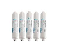 Aquati Under-Sink Tap Drinking Water Filter Replacement Inline Cartridges 1/4" Push Fit Quick Connection, Replacement External in-line Filter, Activated Carbon Filter, Chlorine Reducer, 5 Pcs