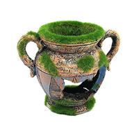 Aquatic Creations Exotic Environments Egyptian Vase Aquarium Ornament Fish Tank Decor Ornaments for Fish Shrimp Viewfinder Hippie Shelter House Underwater Hiding Cave Green One Size