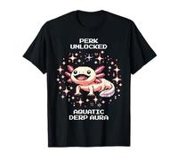 Aquatic Derp Aura | Axolotl Pixel Art Perk Unlocked T-Shirt