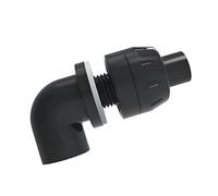 Aquatic Directional Water Outlet Fitting for Aquarium Routing, 90 Degree Elbow with Threaded Union Collar Piece Aquarium Outlet Elbow Fish Return Pipe Connector Water Direction Fitting Threaded Union