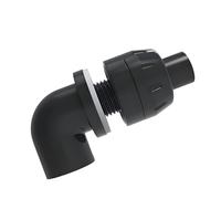 Aquatic Directional Water Outlet Fitting for Aquarium Routing, 90 Degree Elbow with Threaded Union Collar Piece Aquarium Outlet Elbow Fish Return Pipe Connector Water Direction Fitting Threaded Union