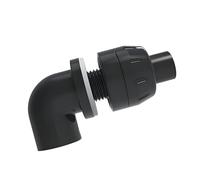 Aquatic Directional Water Outlet Fitting for Aquarium Routing, 90 Degree Elbow with Threaded Union Collar Piece Aquarium Outlet Elbow Fish Return Pipe Connector Water Direction Fitting Threaded Union