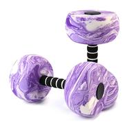 Aquatic Exercise Dumbbells, 2PCS Water Weights for Pool Exercise, Water Aerobics Equipment High-Density EVA-Foam Pool Weights Dumbbells for Weight Loss, Pool Fitness, Water Exercise (Purple)