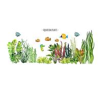 Aquatic Fish Seaweed Wall Sticker PVC Lovely Removeable Undersea Kid Wall Decals Baby Kid Room Nursery Kindergarten Wallpaper Wall Art Decor