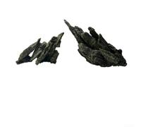 Aquatic Landscape for Rock 36cm Lightweight Stable Design Aquatic(9917) | Lifelike stream stone texture, 36cm length, realistic green , safe for all fish species, enhances tank aesthetics