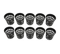 Aquatic Net Cups Aquatic Plastic Garden Fish Tank Planting Basket Hydroponic Duty Filter Plant Net Pot Black 10pcs (L)