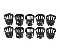 Aquatic Net Cups Aquatic Plastic Garden Fish Tank Planting Basket Hydroponic Duty Filter Plant Net Pot Black 10pcs (S)