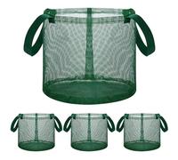 Aquatic Plant Basket - Foldable Reusable Mesh, 4 Pieces Breathable Plant Basket for Planting, Lily Pots Holder, Aquatic Gardening Tool with Fabric Frame, Garden Container Piece for Growing and Housing