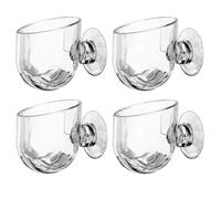 Aquatic Plant Cup, 4 Pack Clear Acrylic Aquarium Plant Holder, Fish Tank Plant Holder with Strong Suction Cup, Round Levitating Plant Pot with Penetration Holes, for Saltwater & Freshwater Aquarium