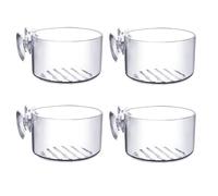 Aquatic Plant Cup, 4 Pack Clear Acrylic Aquarium Plant Holder, Fish Tank Plant Holder with Strong Suction Cup, Round Levitating Plant Pot with Penetration Holes, for Saltwater & Freshwater Aquarium