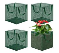 Aquatic Plant Pot - Foldable Mesh Basket Set, 4 Pieces Breathable Lily Planter for Planting, Pond Plant Holder, Aquatic Gardening Tool with Reinforced Fabric Frame, Garden Container Tool for Growing
