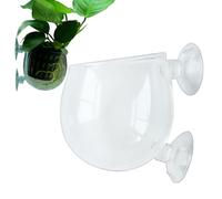 Aquatic Plant Pot,Glass Water Plant Cups Aquarium Planter Aquatic Holder Glass | Smooth Clear Pot, Red Worm Feeder With Suction Cup for Fish Tank, Freshwater, Saltwater