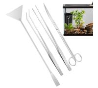 Aquatic Plant Tools, Aquarium Cleaning Tool, Multiple Piece Set, Long Scissors, Spatula, Tweezers Set, Aquarium Maintenance, Tabletop Aquarium, Beginners, Planting Moss, Home, Bonsai
