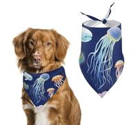 Aquatic Sea Animal Dog Bandanas Adjustable Bib Handkerchief Party Pet Decorations Cute Dog Triangle Scarfs for Small Medium Puppy Cat Costume Accessory