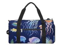 Aquatic Sea Animal Gym Bag Travel Duffel Bags for Men Women Large Weekender Bags Carry On Overnight Duffle Bag with Shoe Compartment for Workout, style, One Size