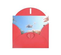 Aquatic Sea Animal Print Blank Cards and Envelopes 5" x 6" for Wedding Birthday Invitations and All Occasions