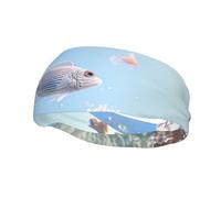 Aquatic Sea Animal Print Men Women Headbands Stretchy Breathable Head Band Fitness Yoga Running Sweatband