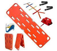 Aquatic Spine Board Rescue Kit, First Aid Foldable Stretcher,Rescue Spine Board,Weight Capacity 350lbs/159KG with Head Immobilizer, Neck Brace, Spider Straps,for Patient Transfer(2-fold)