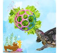 Aquatic Turtle Feeder Treat Ball Toys, Floating Turtle Feeder Ball, Aquatic Tortoise Enrichment Toys, Aquarium Toy For Turtles, Aquarium Accessories, Tortoise Habitat Accessories (Purple, 3.7'')