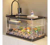Aquatic Turtle Tank Kit+Lamp+Filter, Turtle Tank Starter Kit,Reptile Habitat With Lid,Multi-Function Areas For Turtles, Crabs,Fishes, Amphibians,Reptiles.(Large)