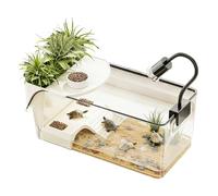 Aquatic Turtle Tank Transparent Terrarium, Feeding, Basking Dock
