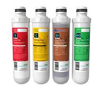 AQUATICLIFE Twist-In RO/RODI Replacement Cartridges - Carbon Block Filter, Sediment, Color Changing Mixed Bed Deionization Resin and 100 GPD Membrane, 4-Stage Reverse Osmosis Deionization System