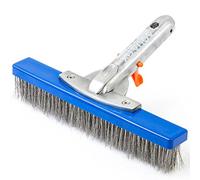 Aquatix Pro Heavy Duty Pool Brush, Durable 10" Swimming Pool Cleaner Brush Best for Tackling Algae & Stubborn Stains, Aluminium Handle & Stainless Steel Bristles, Suitable for Concrete & Gunite Pools.