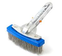 Aquatix Pro Heavy Duty Pool Brush, Durable 5" Swimming Pool Cleaner Brush Best for Tackling Algae & Stubborn Stains, Aluminium Handle & Stainless Steel Bristles, Suitable for Concrete & Gunite Pools.