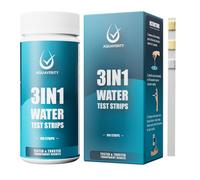 Aquaverity 3 In 1 Pool & Hot Tub Test Strips, Pack Of 100 For Testing Total Alkalinity, Free Chlorine And Ph