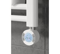 AQUAWORLD Thermostatic Touch Control Electric Heating Element for Heated Towel Rail White Digital Heating Element for Towel Warmer Radiator - 300 Watts