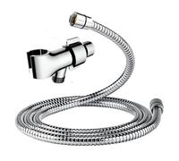 AquaYouth Shower Hose & Holder for Handhelds, 79" Extra Long Shower Hose, Built-in Explosion-Proof Braided Mesh Anti-leakage, 304 Stainless Steel Chrome Plated, with Shower Head Holder (chrome)