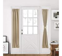 Aquazolax Blackout Patio Door Curtain Panels - Plain Thermal Insulated Blackout Curtains Drapes 25"x72"for French Glass Doors - Single Panel, Taupe/Khaki