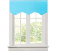Aquazolax Kitchen Curtains Window Treatments Valance Elegant Solid Blackout Scalloped Valance Curtain Panel for Living Room, 52inch by 18inch, Turquoise, 1 Panel