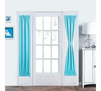 Aquazolax Thermal Insualted French Door Curtain Side Panels - Blackout Curtains Draperies 25x72 Inch Room Darkening for Glass Doors - 1 Piece, Turquoise
