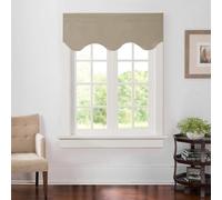 Aquazolax Window Treatments Blackout Scalloped Valance Solid Decorative Scalloped Curtain Valance, 52inch by 18inch, Taupe/Khaki, 1 Piece