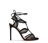 Aquazzura Fatal Attraction 105 Suede Sandals - Black - 39 (IT39 / UK6)