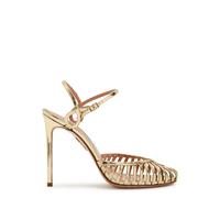Aquazzura Sweet Surrender 105 Metallic Leather Pumps - Gold