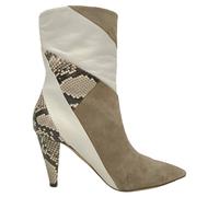 Aquazzura Women's Preloved Calder Snake-Effect Ankle Boots in Suede | Size: 4