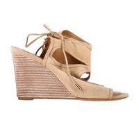 Aquazzura Women's Preloved Sexy Thing Wedge in Beige Suede | Size: 5.5